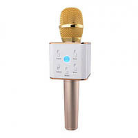Караоке-мікрофон Q7 рожеве золото(USB/Bluetooth)