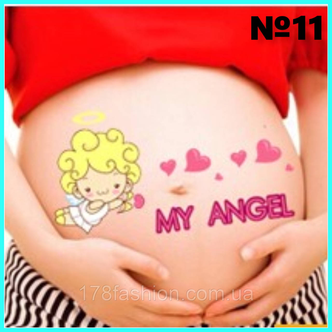 Наклейка на вагітний животик для фотосесії No11