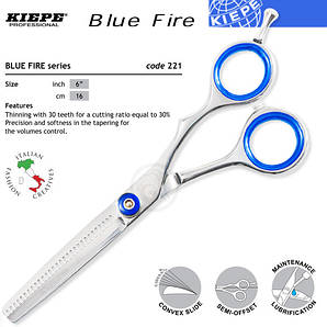 Перукарські філіровочние ножиці KIEPE Blue Fire 221/6