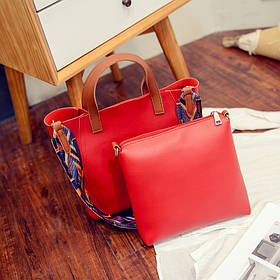 Жіноча сумка велика + маленька сумочка набір червоний опт