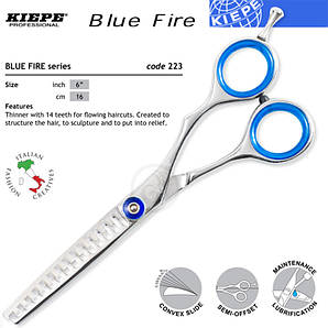 Філіровочні ножиці KIEPE Scissors - Blue Fire 223/6,0