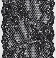 Кружево стрейч, черное с люрексом, шир.17 см,№3059