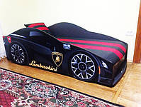 Ліжко машинка серія Еліт модель Lamborghini графіт зі спортивним матрацом, фото 4