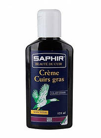 Крем-бальзам для гладкої шкіри, жованої шкіри та нубука Saphir Greasy Leather колір чорний