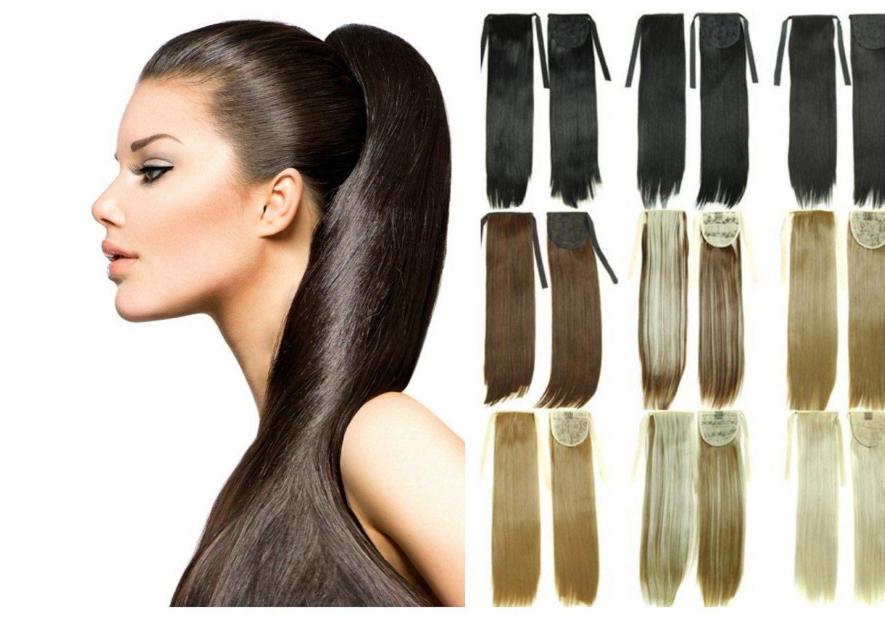 Хвіст прямий довгий на стрічці всі кольори WEST, фото 1