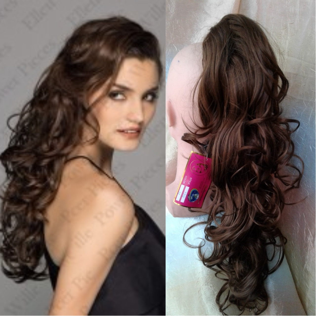 Хвост волнистый на крабе светло-русый GLOBAL Т-31-12, фото 1