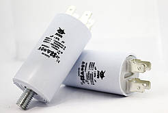 Конденсатор робочий і пусковий JYUL 1 мкф - 450V болт + клеми (30*50 mm)