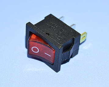 Вимикач 220В KCD1-101N-2 червоний 1-група ON-OFF, 11-0472RD