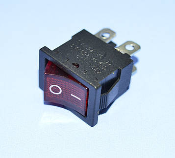 Вимикач 220В KCD1-201N-4 червоний 2-групи ON-OFF