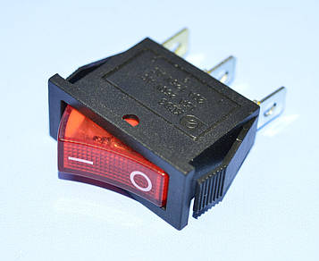 Вимикач 220В KCD3-102N (IRS-101) червоний 1-група ON-OFF, Daier