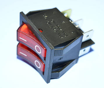 Вимикач 220В IRS-2101-1С червоний 2шт*1-група ON-OFF PRK0049