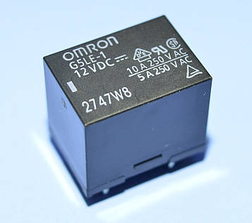 Реле 12V 1група G5LE-1-12 (10А 240V) 5pin on-on, Omron