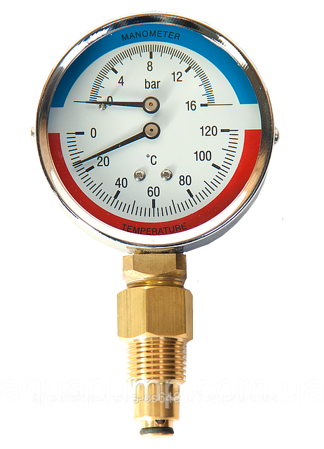 Термоманометр 0-16бар/0-120*С МТ-80