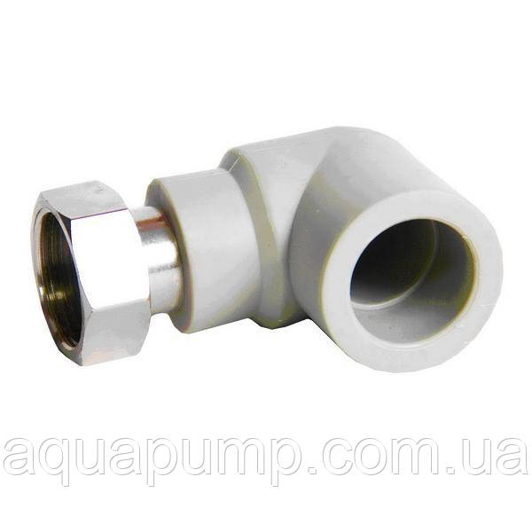 Угольник PPR ВР с накидной гайкой 20х1/2 GRE Aqua Pipe - фото 1 - id-p631525316