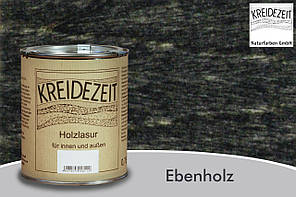 Натуральна лазур для дерева кольорова Kreidezeit Holzlasur außen / Ebenholz / колір чорне дерево 0,75 l 