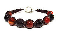 Шкіряний браслет із Сардоніксу з замком