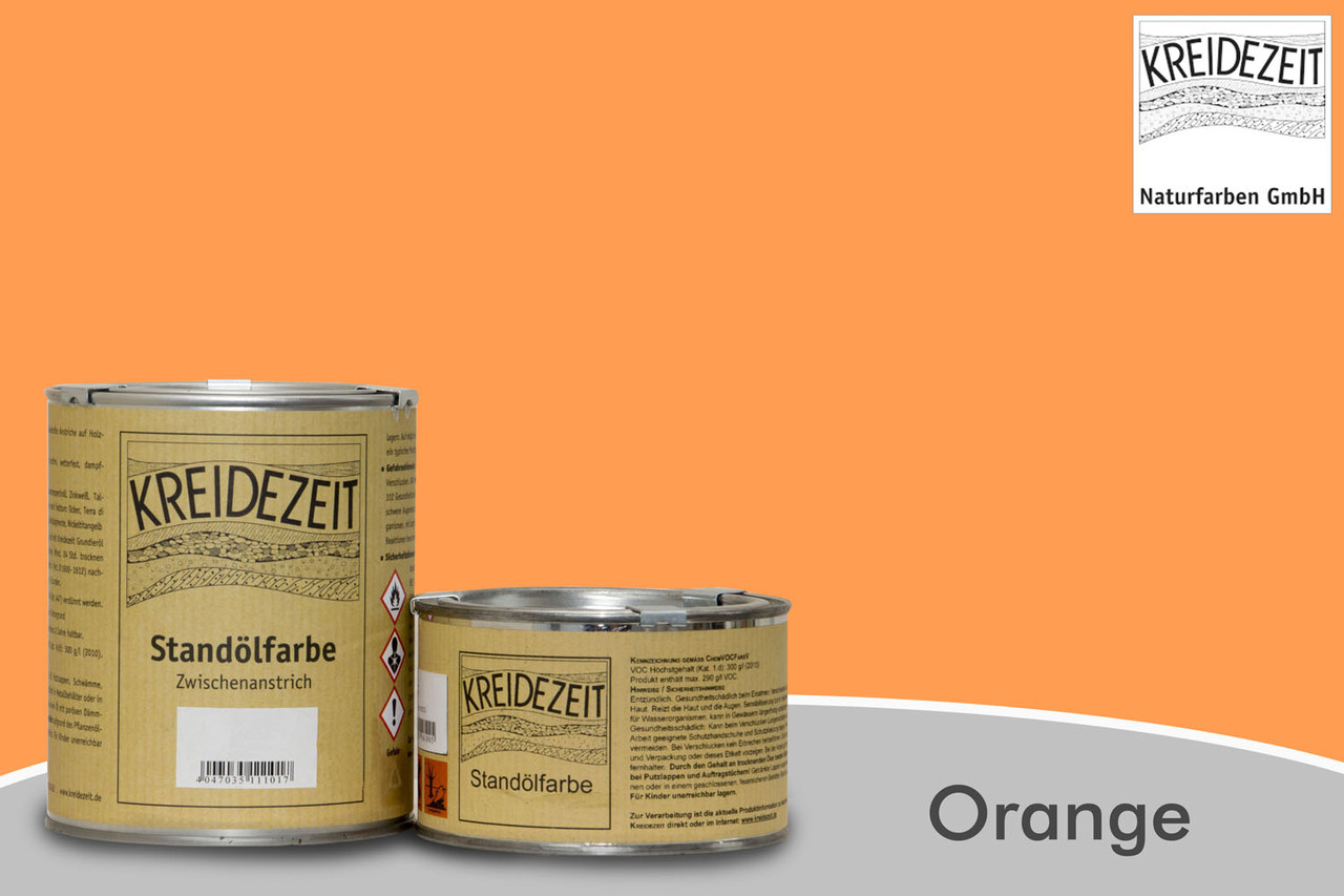 Стандолевая масляная краска жирная, верхний слой / Schlussanstrich Orange, оранжеая 0,375 l - фото 1 - id-p631707149