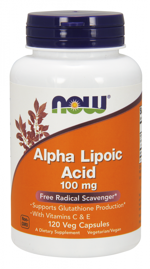 NOW - Alpha Lipoic Acid 100mg (120 caps) / Альфа-ліпоєва кислота з вітамінами А і С