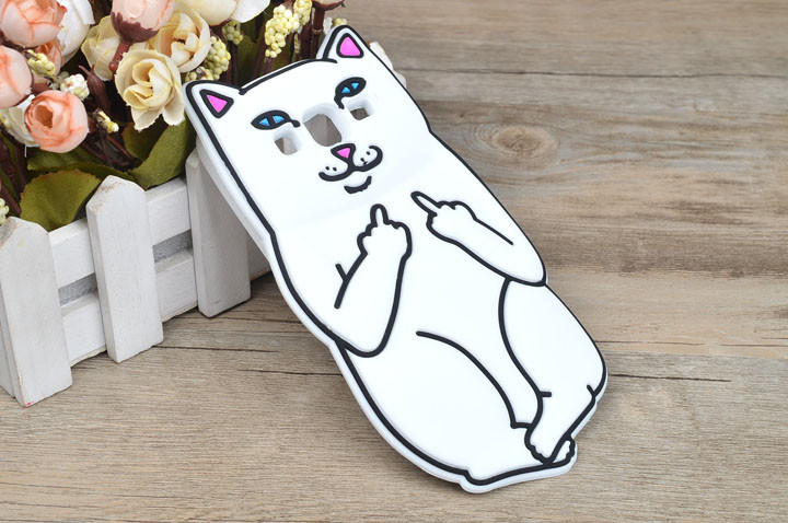 Гумовий 3D чохол Finger cat для Samsung Core Prime G360 / G361 