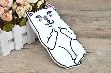 Гумовий 3D чохол Finger cat для Samsung Core Prime G360 / G361