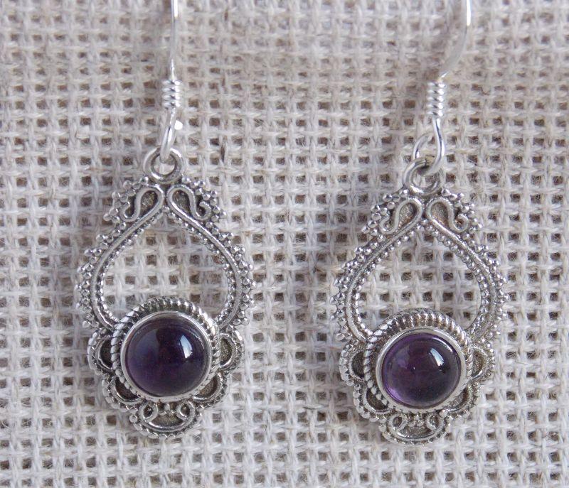 Срібні сережки з аметистами, фото 1