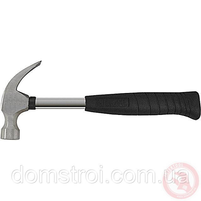 Молоток столярний із цвяходером 450 г. з металевою ручкою INTERTOOL HT-0224