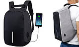 Рюкзак Антивор з USB зарядкою — чоловічий рюкзак для подорожей, фото 4
