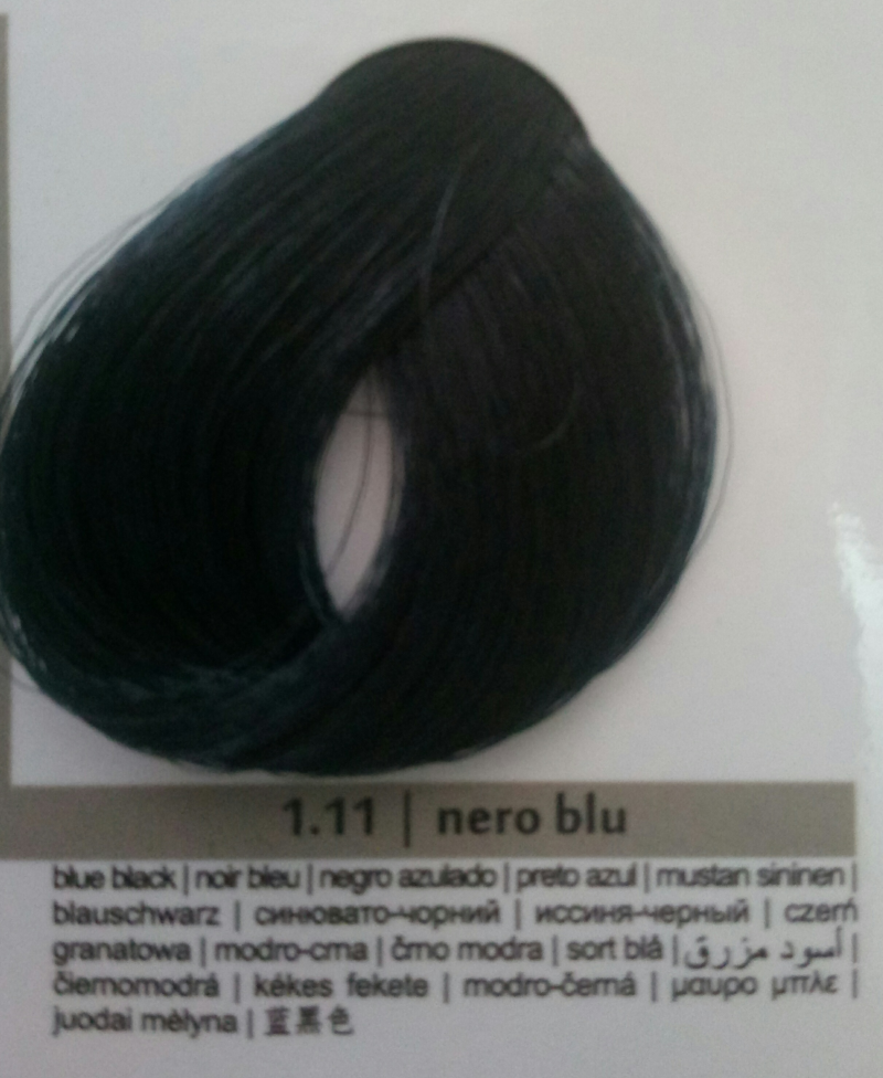 Фарба для волосся Brelil Prestige Синювато-Чорний 1.11 100 мл, фото 1