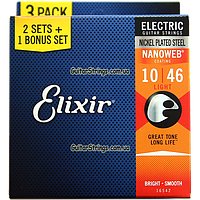 Струны Elixir 16542 Nanoweb Light 10-46 3 sets