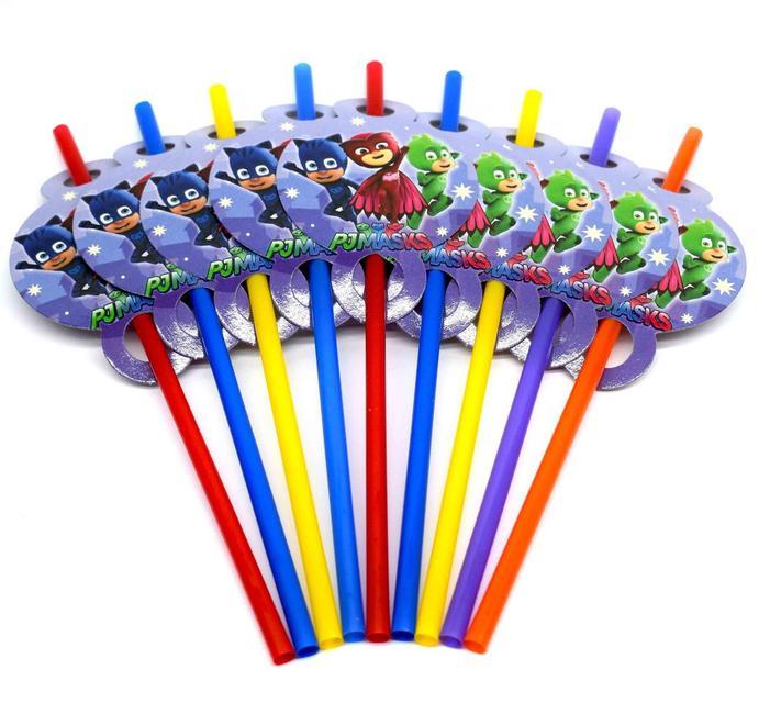 Коктейльні трубочки з гофрою "Герої в масках" В упак. 10 шт., фото 1