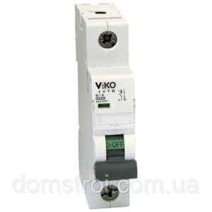 Автомат VIKO 1С (однополюсний) 63 А 4,5КА 230/400V Тип С, фото 1