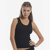 Черная женская майка на широких шлейках Oztas A-2027