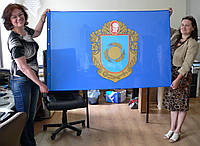 Флаг Черкасской области односторонний, размер 1000х1500, флажная ткань, люверсы для флагштока