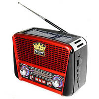 Портативна колонка MP3 USB Golon RX-456S Solar з сонячне панеллю Black-Red