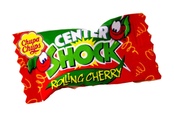 Жувальна гумка Chupa Chups Center Shock Rolling Cherry Жуйка Чупа Чупс центр Шок черешня