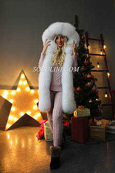 Комбінований жилет з арктичної лисиці та іспанського кроля