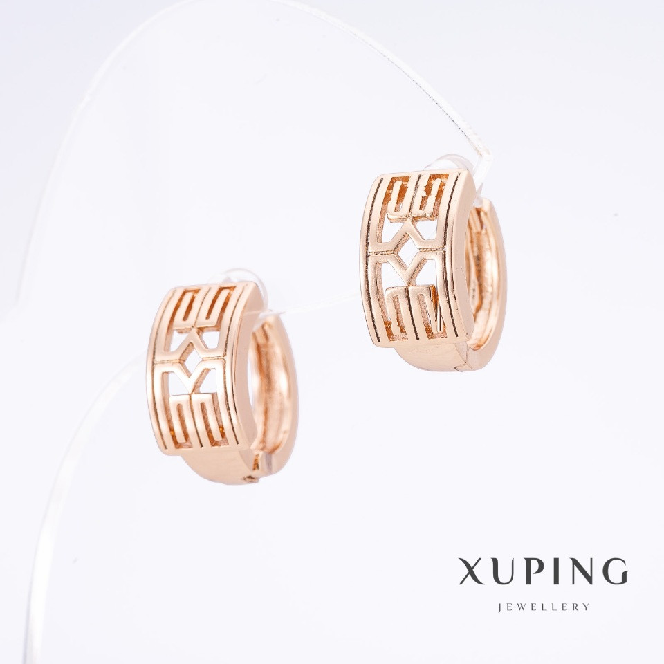 Сережки Xuping позолота 18К L-1,5 см s-7,5 мм