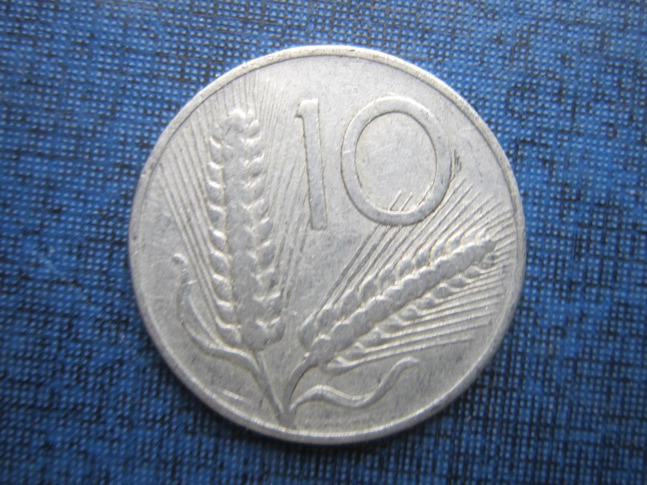 Монета 10 лир Италия 1956 1967 цена за монету - фото 1 - id-p360415789