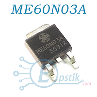 ME60N03A, MOSFET транзистор, N-channel 30В, 50А, TO252