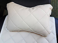 Подушка на підголівник з екошкіри бежева