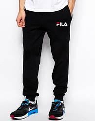 Спортивні штани Fila, Філа, чоловічі, трикотажні, весна/осінь, чорного кольору, S