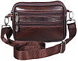 Сумочка на пояс кожаная BON-9947 BROWN коричневая, фото 4