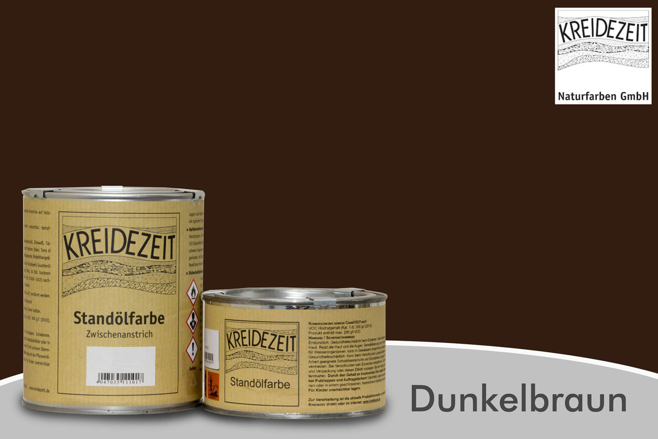 Стандолевая масляная краска жирная, верхний слой / Standölfarbe dunkelbraun, темно-коричневая  0,75 l 