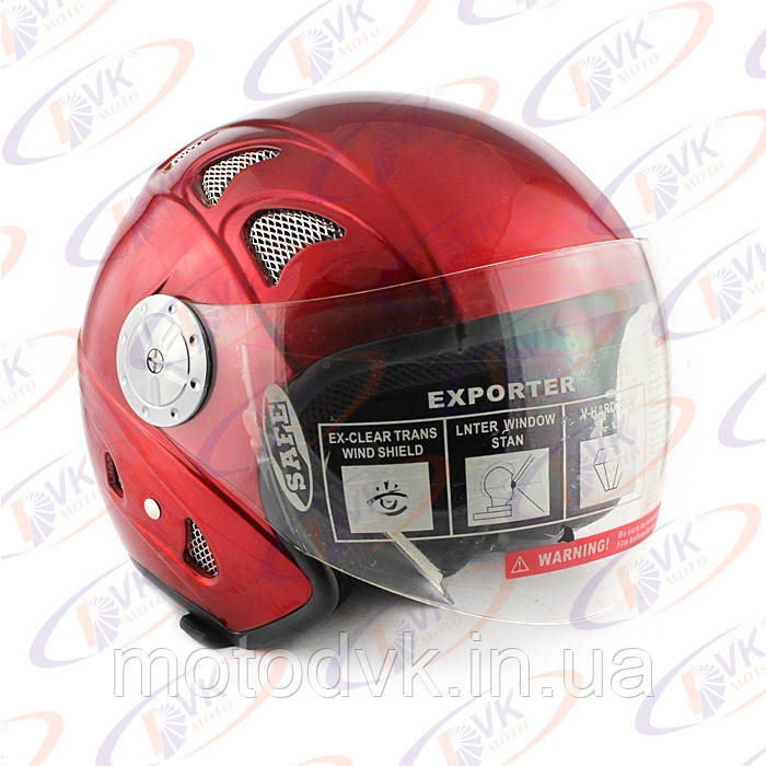 Купить Шлем для скутера DVKmoto -52 красный, размер М дополнительное ...