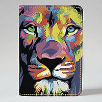 Обложка на паспорт 1.0 Fisher Gifts 15 Цветной лев (эко-кожа)