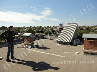 Александровка Возведение вальмовой ломанной кровли из металлочерепицы Валенсия. 12