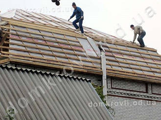 Александровка Возведение вальмовой ломанной кровли из металлочерепицы Валенсия. 18