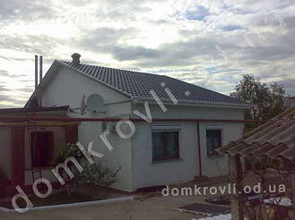 Овидиопольский район с. Николаевка. Монтаж металлочерепицы Финера 7