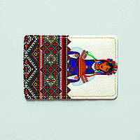 Обложка для id паспорта, карты, автодокументов 1.0 Fisher Gifts 20 Брюнетка украинка (эко-кожа)