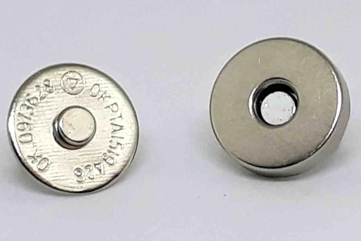 Кнопка магнітна чиста 18 мм (100 шт.) нікель